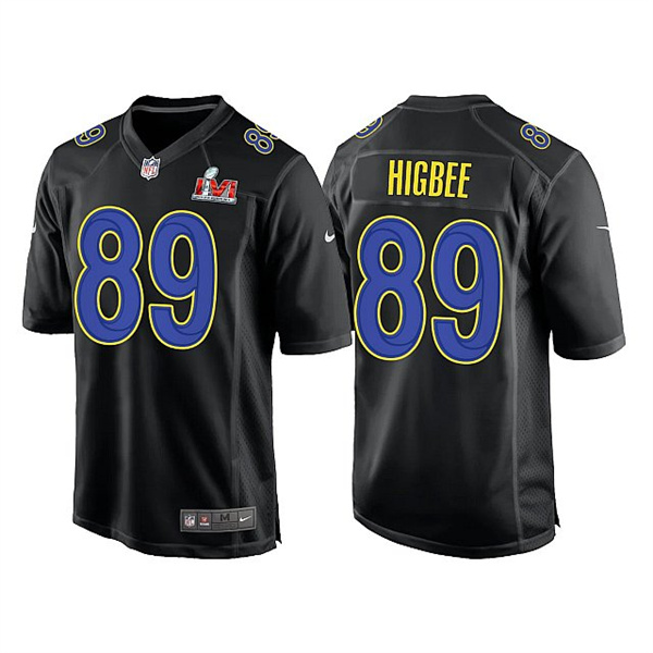 Men's Los Angeles Rams #89 Tyler Higbee 2022 Black Super Bowl LVI Game Stitched Jersey Men's Los Angeles Rams #89 Tyler Higbee 2022 Black Super Bowl LVI Game Stitched Jersey
